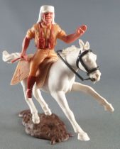 Timpo - Légion Etrangère - Cavalier bras gauche levé (fusil) cheval blanc galop court socle brun