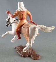 Timpo - Légion Etrangère - Cavalier bras gauche levé (fusil) cheval blanc galop court socle brun