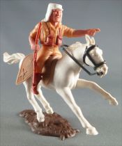 Timpo - Légion Etrangère - Cavalier doigt pointé (fusil) cheval blanc galop court socle brun