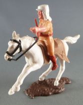 Timpo - Légion Etrangère - Cavalier doigt pointé (fusil) cheval blanc galop court socle brun