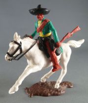 Timpo - Mexicains - Cavalier ceinture moulée bras gauche en bas veste verte winchester & révolver pantalon marron sombrero noir