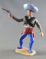 Timpo - Mexicains - Piéton bras droit tendu veste grise (révolver) sombrero bleu  jambes bleues pied droit vers la droite