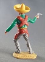 Timpo - Mexicains - Piéton bras droit tendu veste verte (révolver) sombrero jaune jambes grises pied droit vers la droite