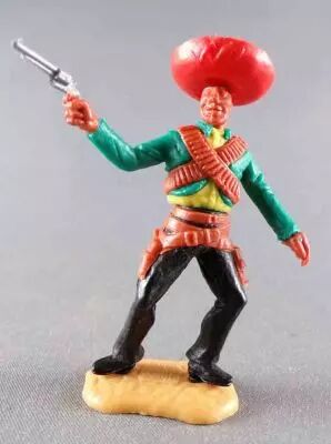 Timpo - Mexicains - Pi�ton Bras Droit Tendu Veste Verte (r�volver) Sombrero Rouge Jambes Noires Pied Droit vers la Droite
