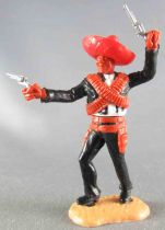 Timpo - Mexicains - Piéton bras gauche levé veste noire (2 révolvers) sombrero rouge jambes noires avancantes