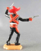 Timpo - Mexicains - Piéton bras gauche levé veste noire (2 révolvers) sombrero rouge jambes noires avancantes