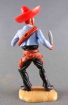 Timpo - Mexicains - Piéton Pose du Couteau Veste Bleue Sombrero Rouge Jambes Noires Pied Droit vers la Droite