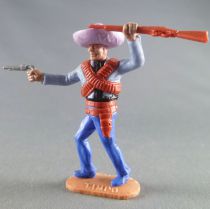 Timpo - Mexicans - Footed left arm raised blue jacket ( pistol & winchester) lilac hat blue legs advancing legs