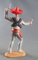 Timpo - Mexicans - Footed left arm raised grey jacket (2 pistols) red hat grey advancing legs