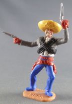 Timpo - Mexicans - Footed left arm raised grey jacket (2 pistols) yellow hat blue legs with right foot pointing to the right