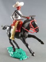 Timpo - Mexicans - Mounted (separate belt) both hands at waist height grey jacket (2 pistols) yellow legs white hat black gallop