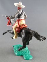 Timpo - Mexicans - Mounted (separate belt) both hands at waist height grey jacket (2 pistols) yellow legs white hat black gallop