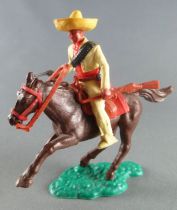 Timpo - Mexicans - Mounted (separate belt) left arm down yellow jacket (pistol & winchester) yellow legs yellow hat dark brown g