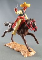 Timpo - Mexicans - Mounted (separate belt) right arm pointing yellow jacket (pistol) yellow legs yellow hat dark brown galloping