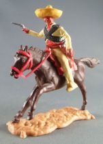 Timpo - Mexicans - Mounted (separate belt) right arm pointing yellow jacket (pistol) yellow legs yellow hat dark brown galloping