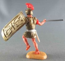 Timpo - Roman - Footed Centurion (red large crest) attacking with Pilum Sand Base