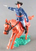 Timpo - Us cavalerie (Nordiste) 1ère série - Cavalier Officier bras droit tendu (revolver) Cheval marron galop court