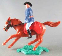 Timpo - Us cavalerie (Nordiste) 1ère série - Cavalier Officier bras droit tendu (revolver) Cheval marron galop court