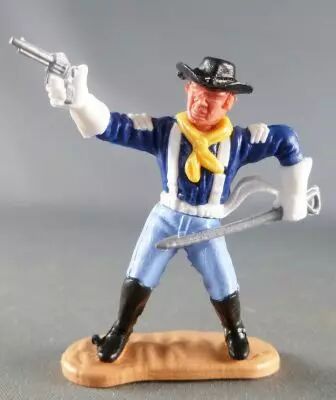 Timpo - Us cavalerie (Nordiste) 3�me s�rie (gants blancs) - Pi�ton sergent r�volver & sabre (bleu moyen) (chapeau noir - roux)