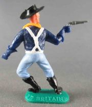 Timpo - Us cavalery (Federate) 1st séries - Footed right arm bent (pistol) leaning to the left legs green Base