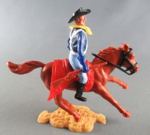 Timpo - Us cavalery (Federate) 1st séries - Mounted both arms by sides (winchester) Brown galloping Horse Sand Base