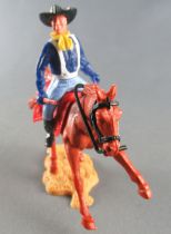 Timpo - Us cavalery (Federate) 1st séries - Mounted both arms by sides (winchester) Brown galloping Horse Sand Base