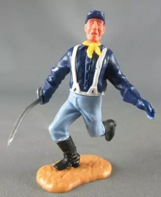 Timpo - Us cavalery (Federate) 2sd s�ries (2 pieces head) - Footed both arms by side (sabre) running legs