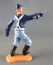 Timpo - Us cavalery (Federate) 2sd séries (2 pieces head) - Footed right arm outstreched (pistol) leaning to the right legs