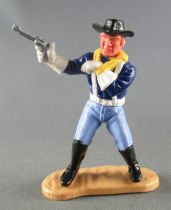 Timpo - Us cavalery (Federate) 3rd séries (white gloves) - Footed firing pistol with other arm in sling (medium blue) black hat