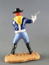 Timpo - Us cavalery (Federate) 3rd séries (white gloves) - Footed firing pistol with other arm in sling (medium blue) black hat