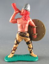 Timpo - Viking - Footed Blowing horn (red hairs) buff standing legs back gold shield