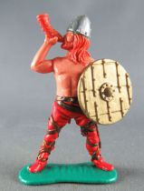 Timpo - Viking - Footed Blowing horn (red hairs) red standing legs gold shield
