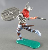 Timpo - Viking - Footed Wounded by arrow (broken arrow) (red hairs) blue running  legs double axe silver shield