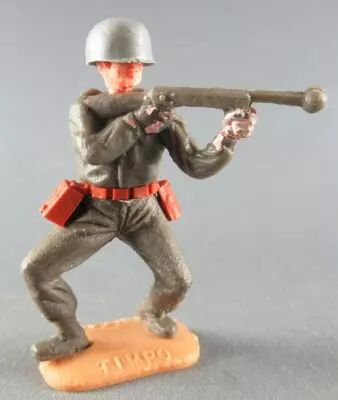 Timpo - WW2 - Am�ricains - 1�re s�rie - Tireur fusil mitrailleur �paule les 2 jambes pli�es �cart�es
