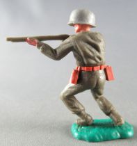 Timpo - WW2 - Americans - 1st series - Firing machine gun shoulder both bent to the left legs