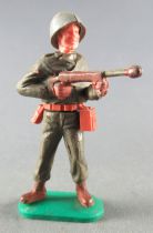 Timpo - WW2 - Americans - 1st series - Firing machine gun waist standing upright legs