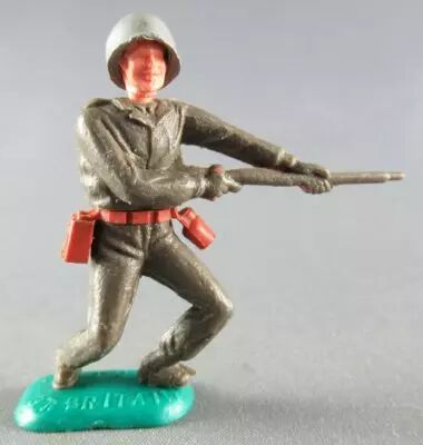 Timpo - WW2 - Americans - 1st series - Firing rifle waist both bent to the left legs