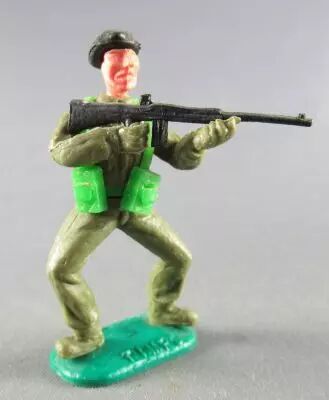Timpo - WW2 - Anglais (Blind�s B�ret Noir) - 1�re s�rie - Tireur fusil jambes pli�es �cart�es