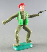 Timpo - WW2 - Anglais (Paras Béret Rouge) - 1ère série - Lanceur grenade (revolver) jambes pliées écartées