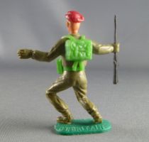 Timpo - WW2 - British (Airborne Red Beret) - 1st series - Both arms outstreched (rifle) both legs bent to the left