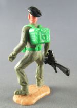 Timpo - WW2 - British (Armoured Black Beret) - 1st series - Both arms down (bren gun) both legs bent apart