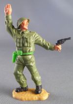 Timpo - WW2 - British Infantry - 2nd series - Right Arm Up Pistol leaning to the right legs