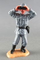 Timpo - WW2 - Germans - 2nd series (one piece head helmet) - Officer (binoculars) leaning to the left legs