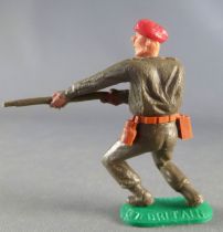 Timpo - WW2 - Soldats Kaki Béret Rouge - Tireur fusil poitrine les 2 jambes pliées vers la gauche