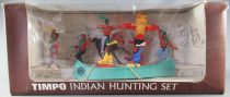 Timpo Indians 3rd series (3 pieces head - tail belt) Indian Huntig Set Canoe Totem Mounted Footeds (Ref 278) 2