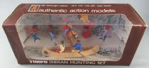 Timpo Indians 3rd series (3 pieces head - tail belt) Indian Huntig Set Canoe Totem Mounted Footeds (Ref 278) 3