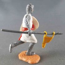 Timpo Middle-Age Crusader 1st serie footed both arms down (spear & yellow pennant) runing