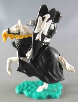 Timpo Middle-Age Medieval Knights Mounted Black (sword) White rearing up horse (black caparison) Yellow Bridles