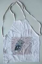 Tintin -  Herge Excl TL 1991 - Child\'s apron Printed Fabric 45x51cm King Ottokar\'s Sceptre Motorcycle