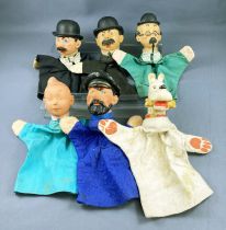 Tintin - 6 Hand Puppets from Tintin Theatre (1960\'s)